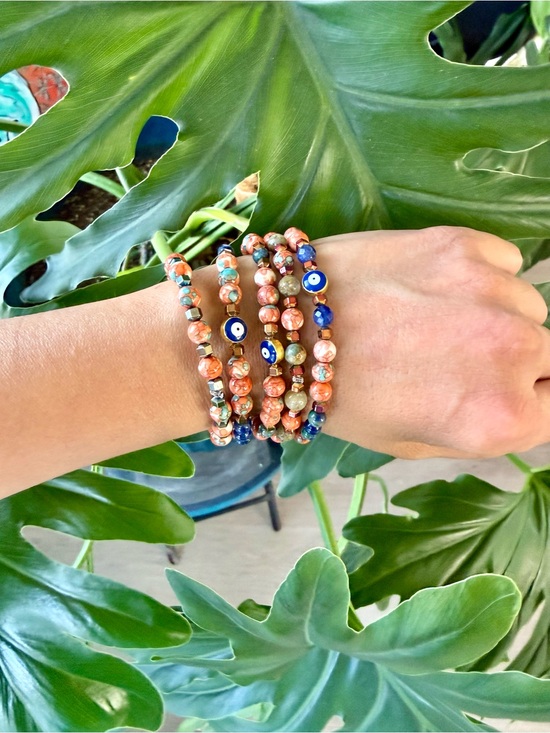 Jewelry - Hematite, Jasper, Azurite bracelet (one)
